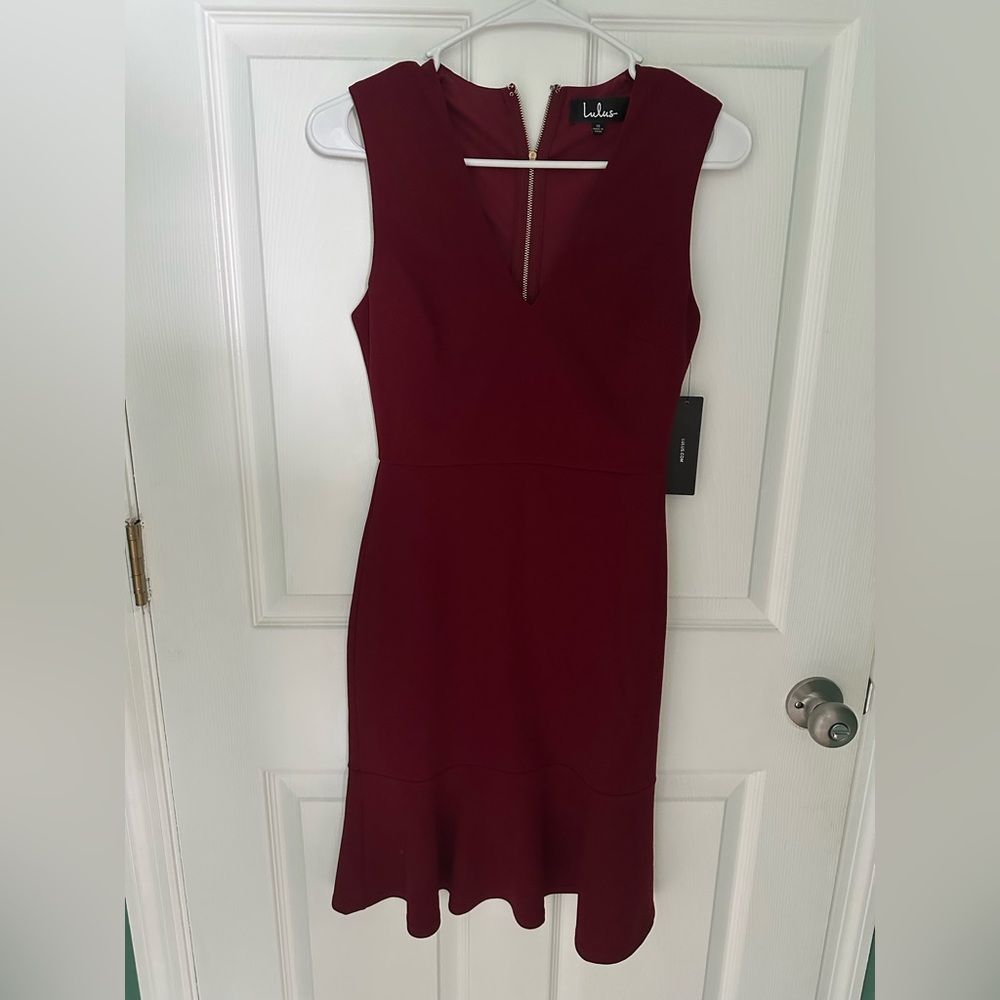 Lulu's Deep Red Sleeveless Dress